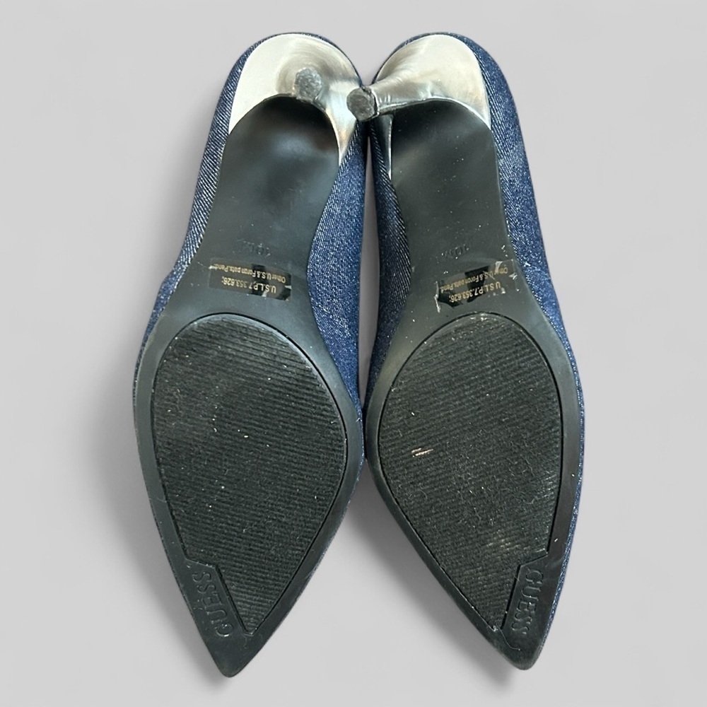 Guess Denim Stiletto Shoes Heels Size 10 - Picture 9 of 13